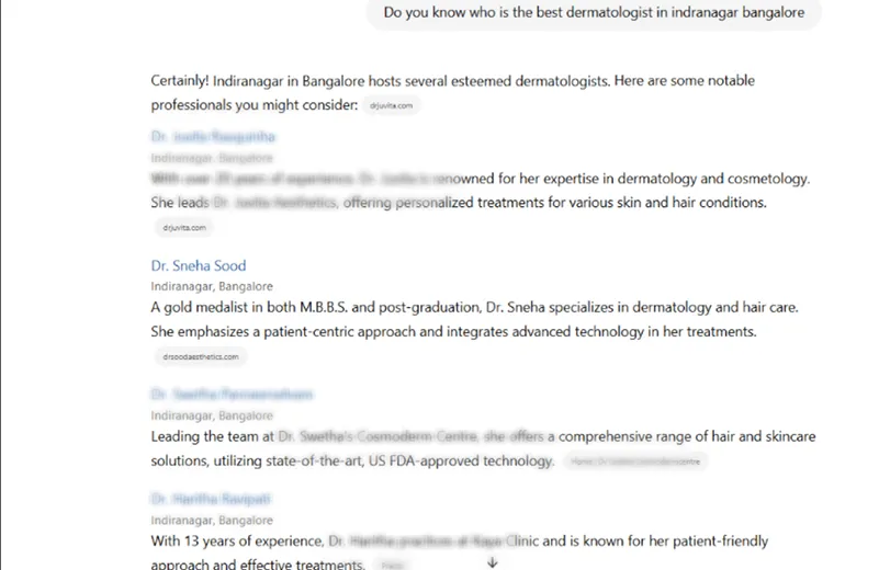 Do you know the best dermatoligst in Bangalore