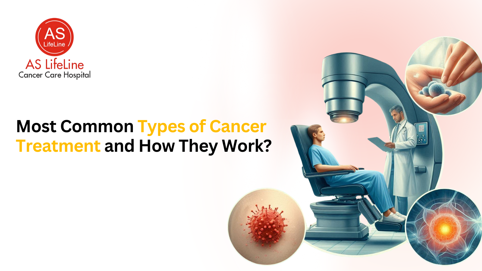 Different cancer treatment methods including chemotherapy, radiation, and immunotherapy demonstrated through various treatment options