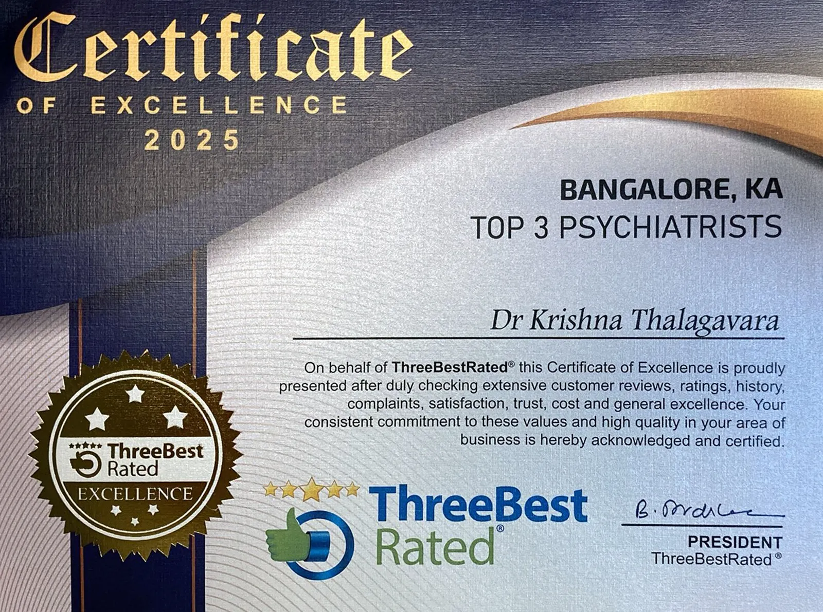 Three Best Rated Certificate