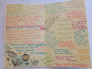 Thank you card from participants 2023