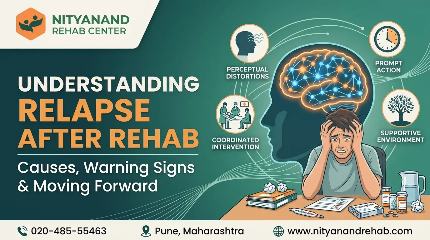 Relapse after rehab guide infographic by Nityanand Rehab Center