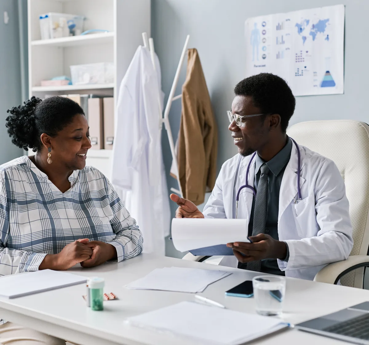 Dermatologist discussing a personalized acne treatment plan with a patient