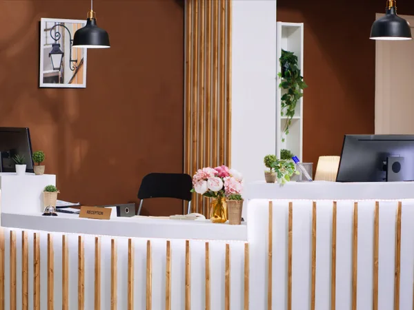 The Main Line Dermatology reception desk, where the team answers patient enquiries
