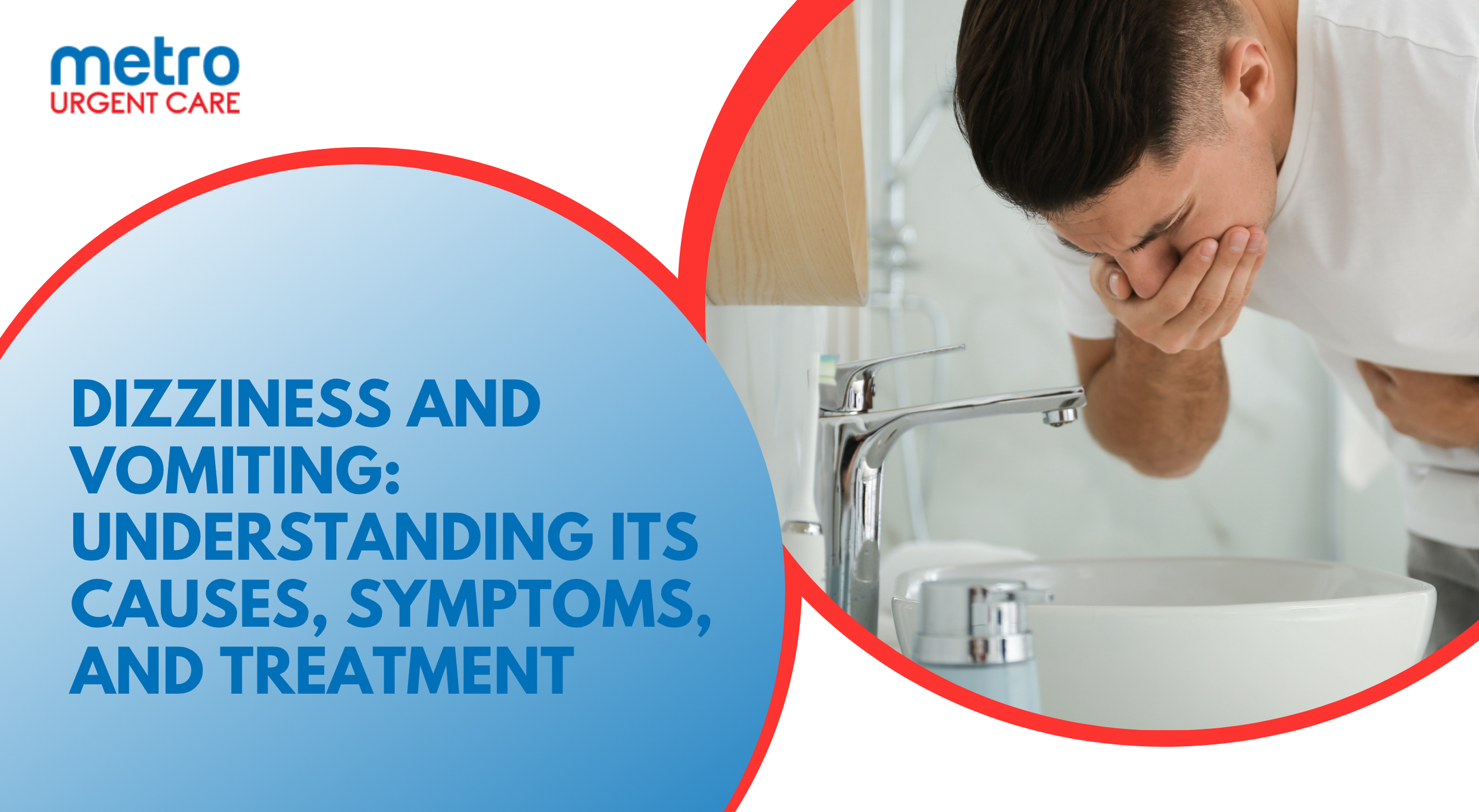 Person feeling dizzy and nauseous, representing symptoms and treatment of dizziness and vomiting.