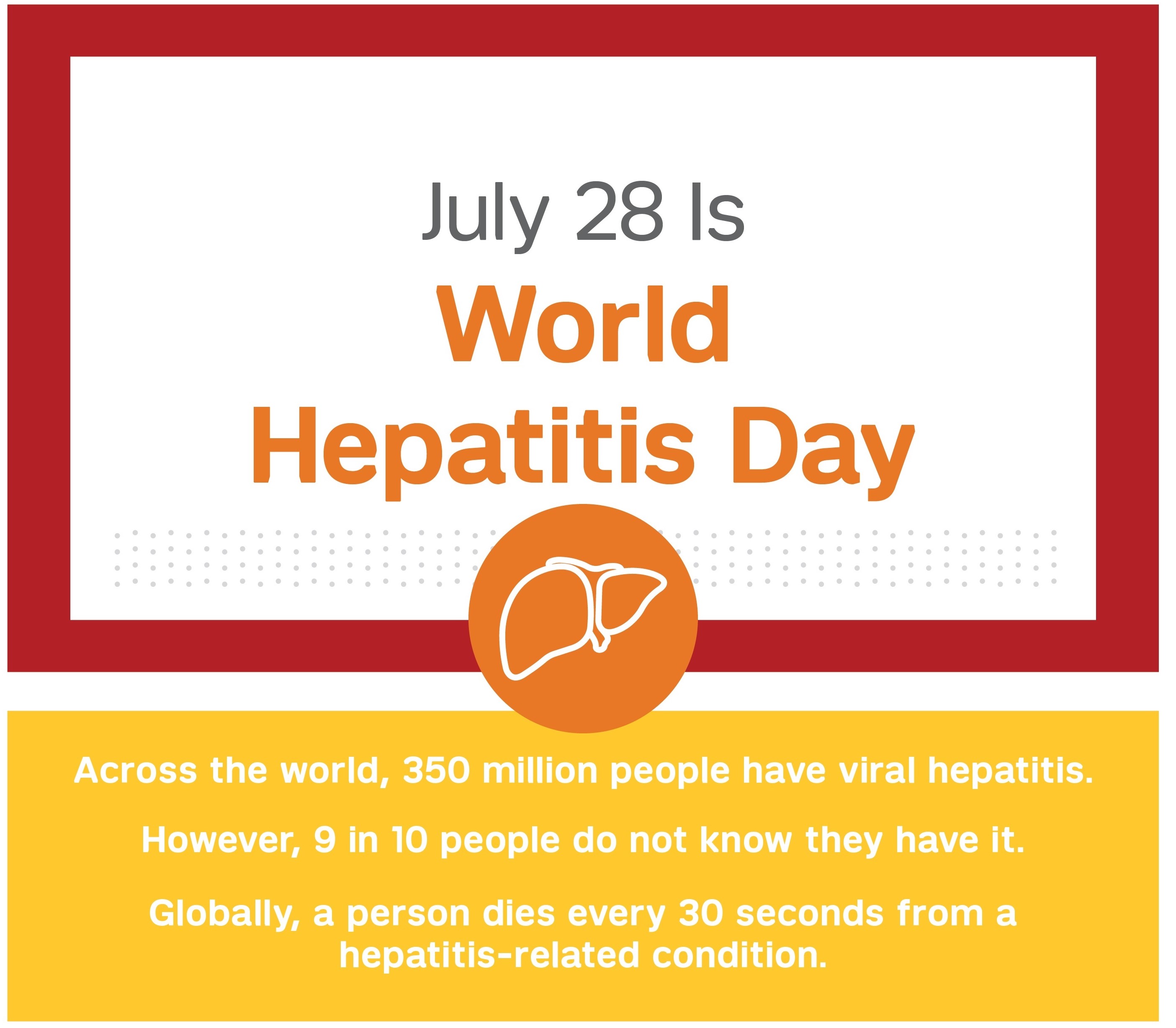 WORLD HEPATITIS DAY is JULY 28