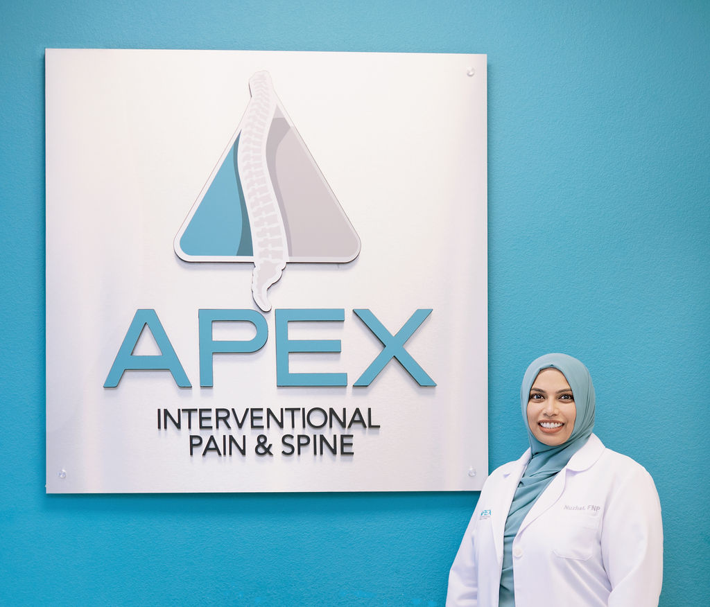 Nuzhat Moinuddin, FNP-BC works closely with Dr. Mohammed Khan to improve quality of life for patients through pain management.
