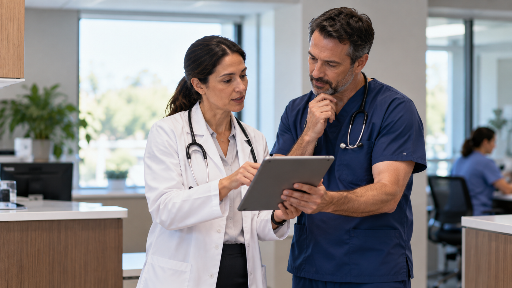 Family Medicine Physician coordinating care with a medical specialist