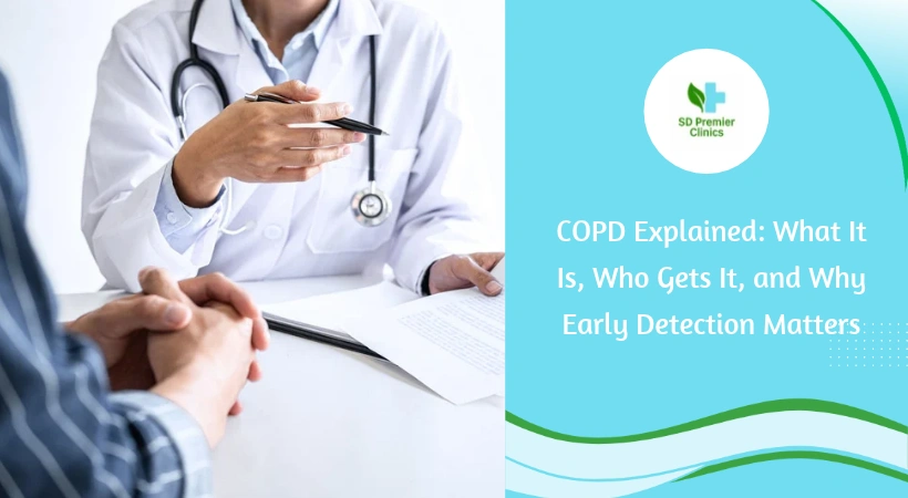 Doctor discussing COPD and lung health with a patient during a medical consultation