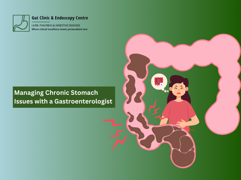 chronic stomach issues with a gastroenterologist