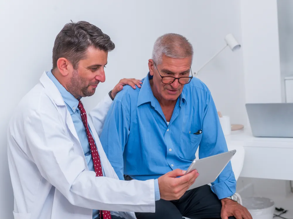 Doctor discussing a diagnosis with a patient