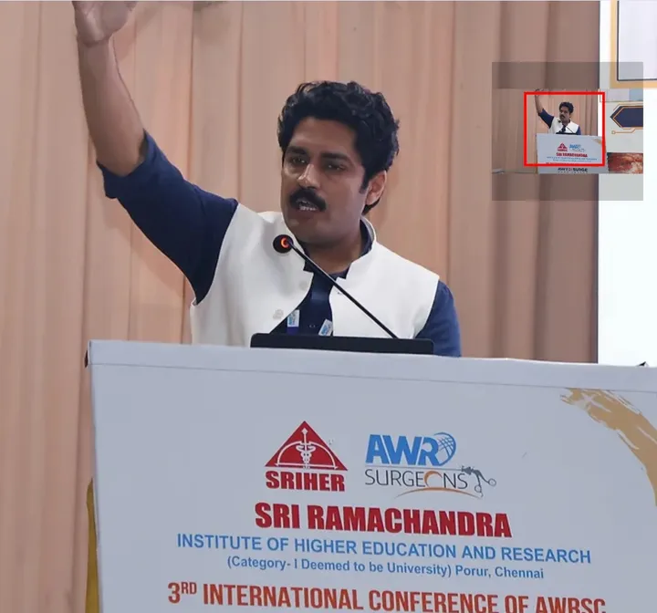 Dr. Kapoor presenting at the 3rd International Conference of AWRSC, Sri Ramachandra, Chennai
