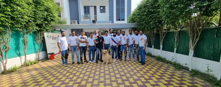 The clinic team gathered outside the building