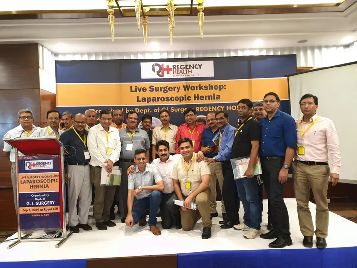 Faculty and delegates at the Regency Health Live Surgery Workshop on laparoscopic hernia repair
