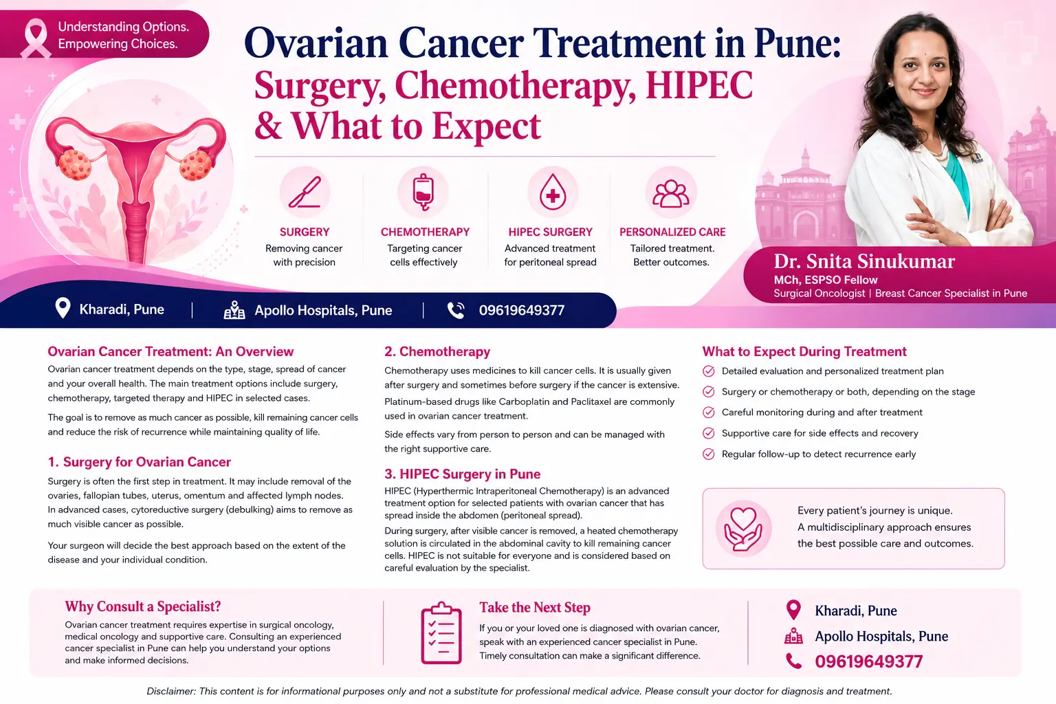 Ovarian Cancer Treatment in Pune: Surgery, Chemotherapy, HIPEC & What to Expect