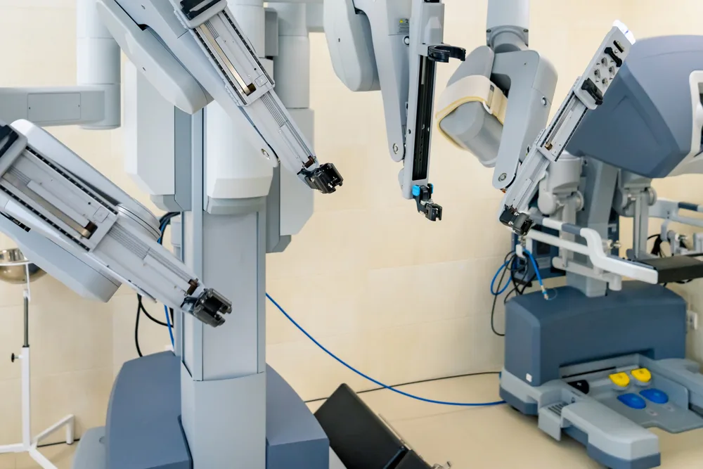 Robotic surgical system set up in a modern operating theatre