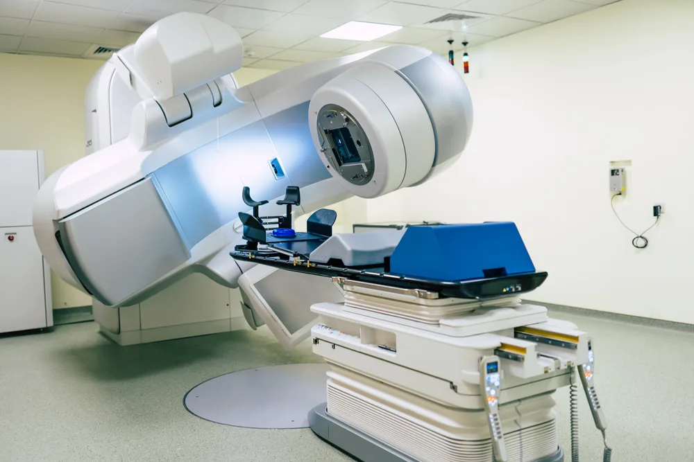 Linear accelerator used to deliver radiation therapy in a modern oncology unit