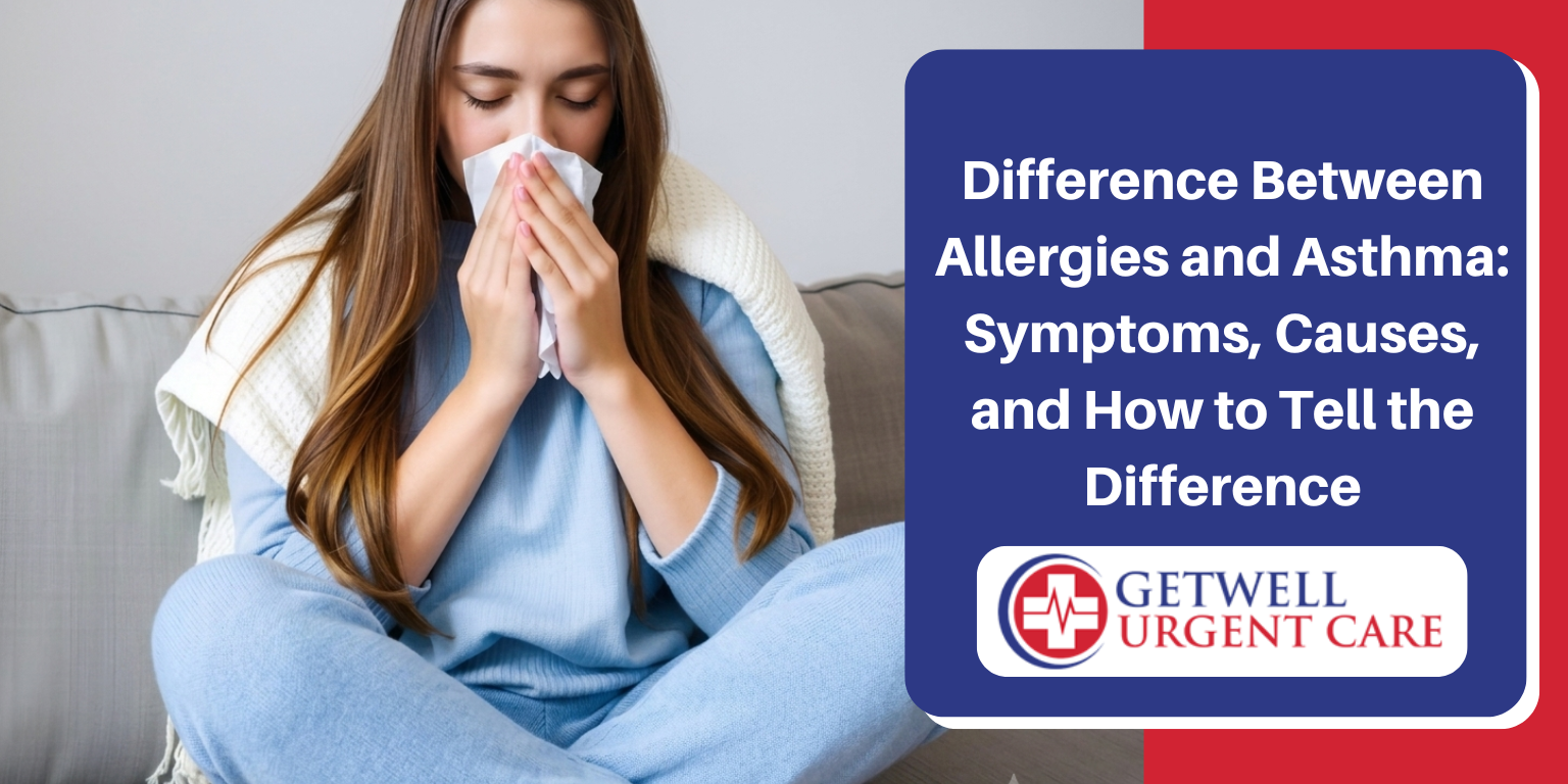 difference between allergies and asthma
