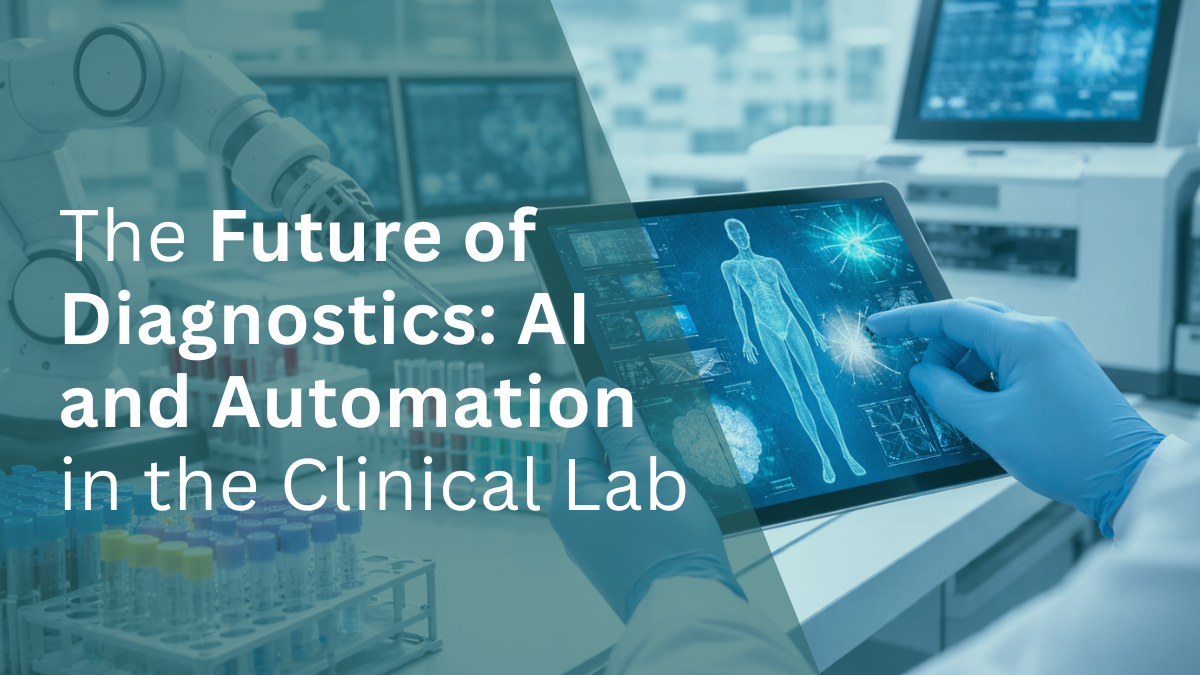 Advanced clinical laboratory with AI technology and automated equipment analyzing samples for faster and accurate diagnostics